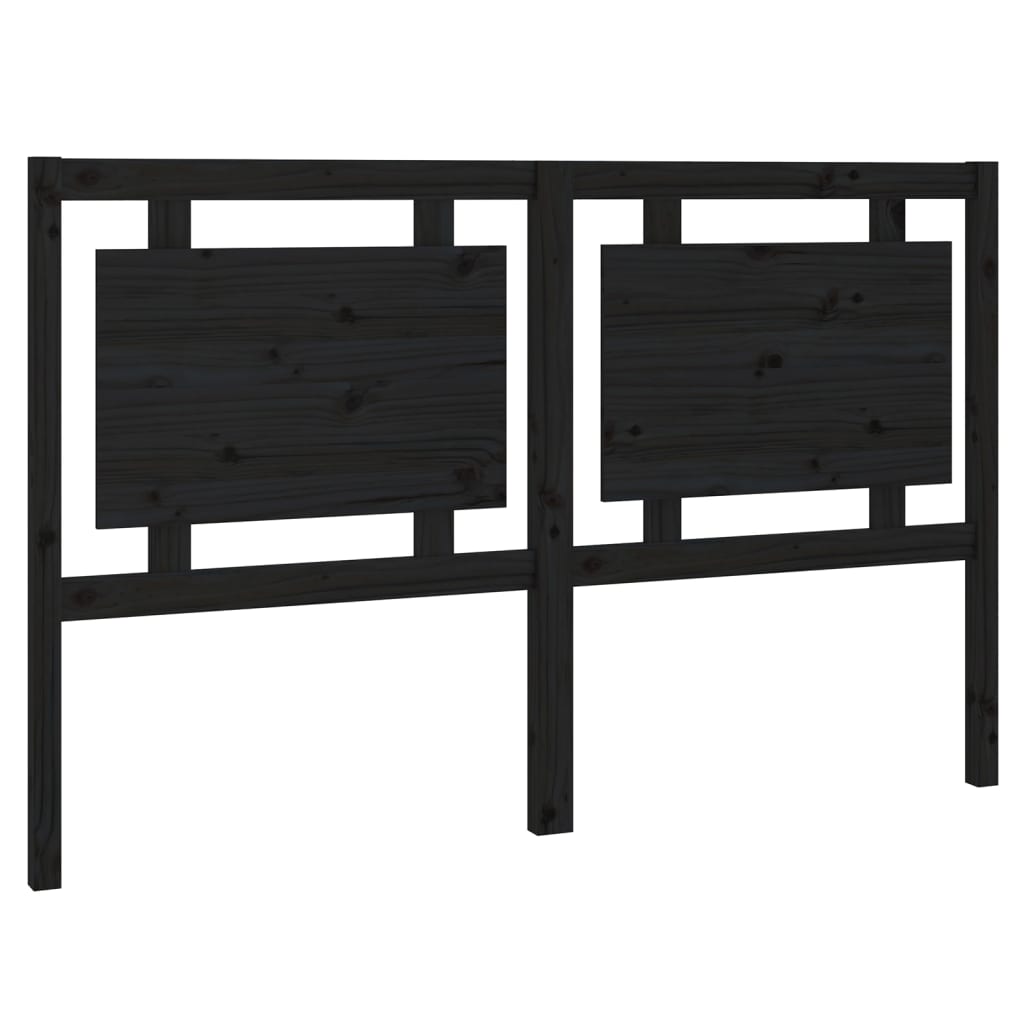 Bed Headboard Black 155.5x4x100 cm Solid Wood Pine