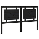 Bed Headboard Black 155.5x4x100 cm Solid Wood Pine - Front View