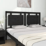 Bed Headboard Black 155.5x4x100 cm Solid Wood Pine