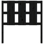 Bed Headboard Black 95.5 cm Solid Wood Pine