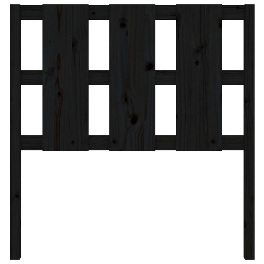 Bed Headboard Black 95.5 cm Solid Wood Pine
