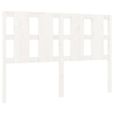 Bed Headboard White 140.5 cm Solid Wood Pine - Front View