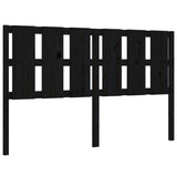 Bed Headboard Black 155.5 cm Solid Wood Pine - Front View