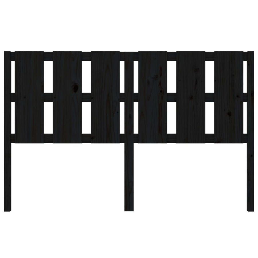 Bed Headboard Black 155.5 cm Solid Wood Pine