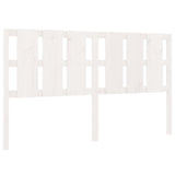 Bed Headboard White 185.5 cm Solid Wood Pine - Front View