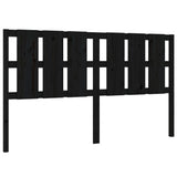 Bed Headboard Black 185.5 cm Solid Wood Pine - Front View
