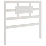 Bed Headboard White 95.5 cm Solid Wood Pine - Front View