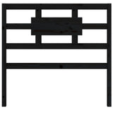 Bed Headboard Black 95.5 cm Solid Wood Pine