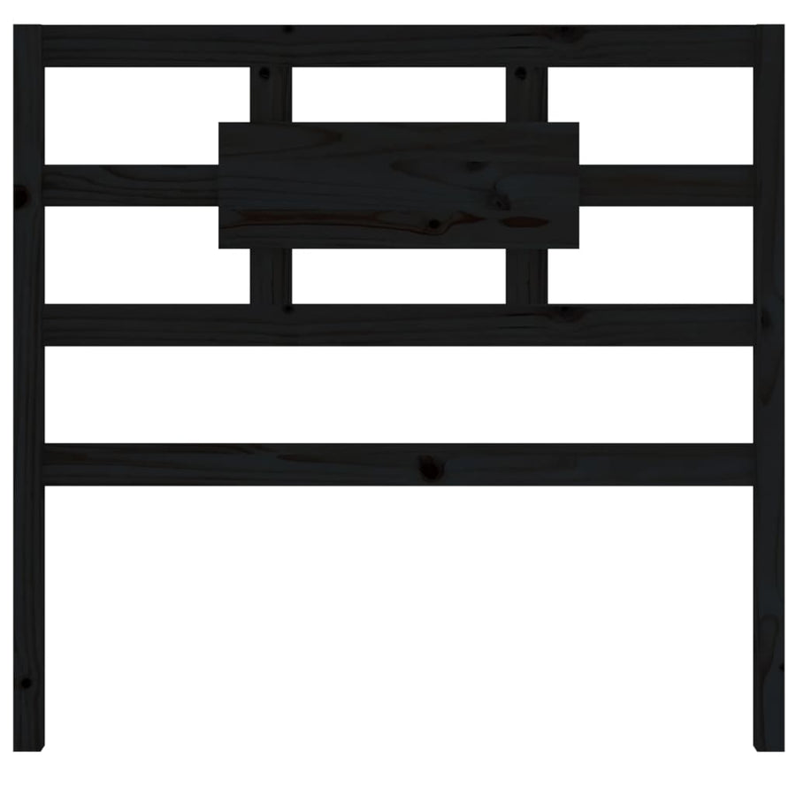 Bed Headboard Black 95.5 cm Solid Wood Pine