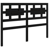 Bed Headboard Black 140.5 cm Solid Wood Pine - Front View