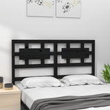 Bed Headboard Black 140.5 cm Solid Wood Pine - Side View