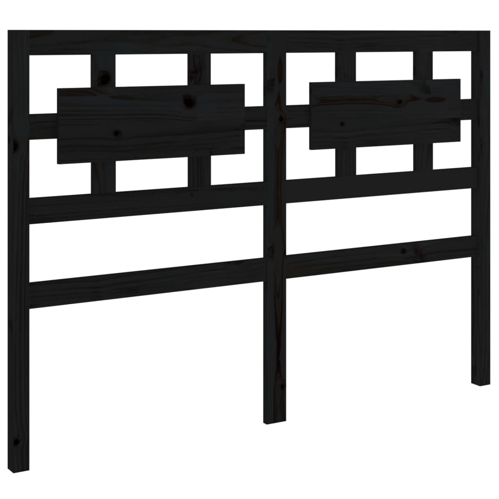 Bed Headboard Black 155.5 cm Solid Wood Pine