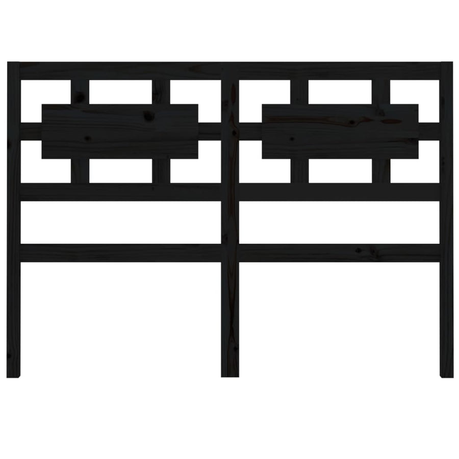 Bed Headboard Black 185.5 cm Solid Wood Pine