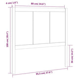Bed Headboard White 95.5x4x100 cm Solid Pine Wood