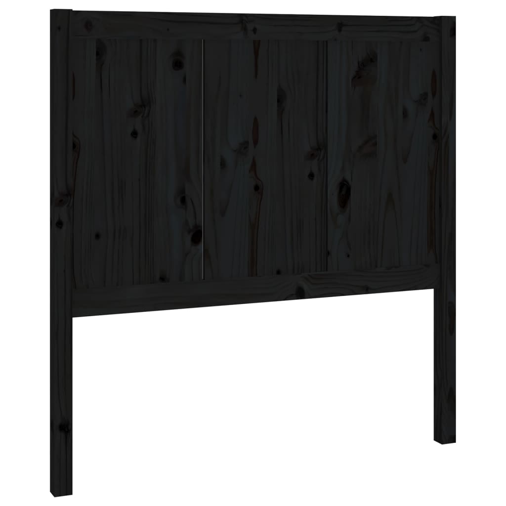 Bed Headboard Black 95.5 cm Solid Pine Wood