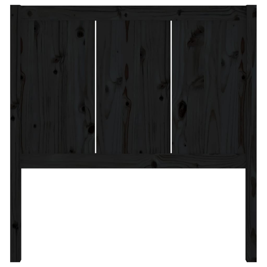 Bed Headboard Black 95.5 cm Solid Pine Wood
