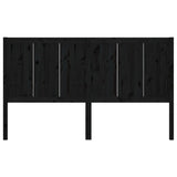Bed Headboard Black 140.5x4x100 cm Solid Pine Wood
