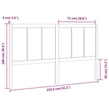 Bed Headboard 155.5 cm Solid Wood Pine - Rear View
