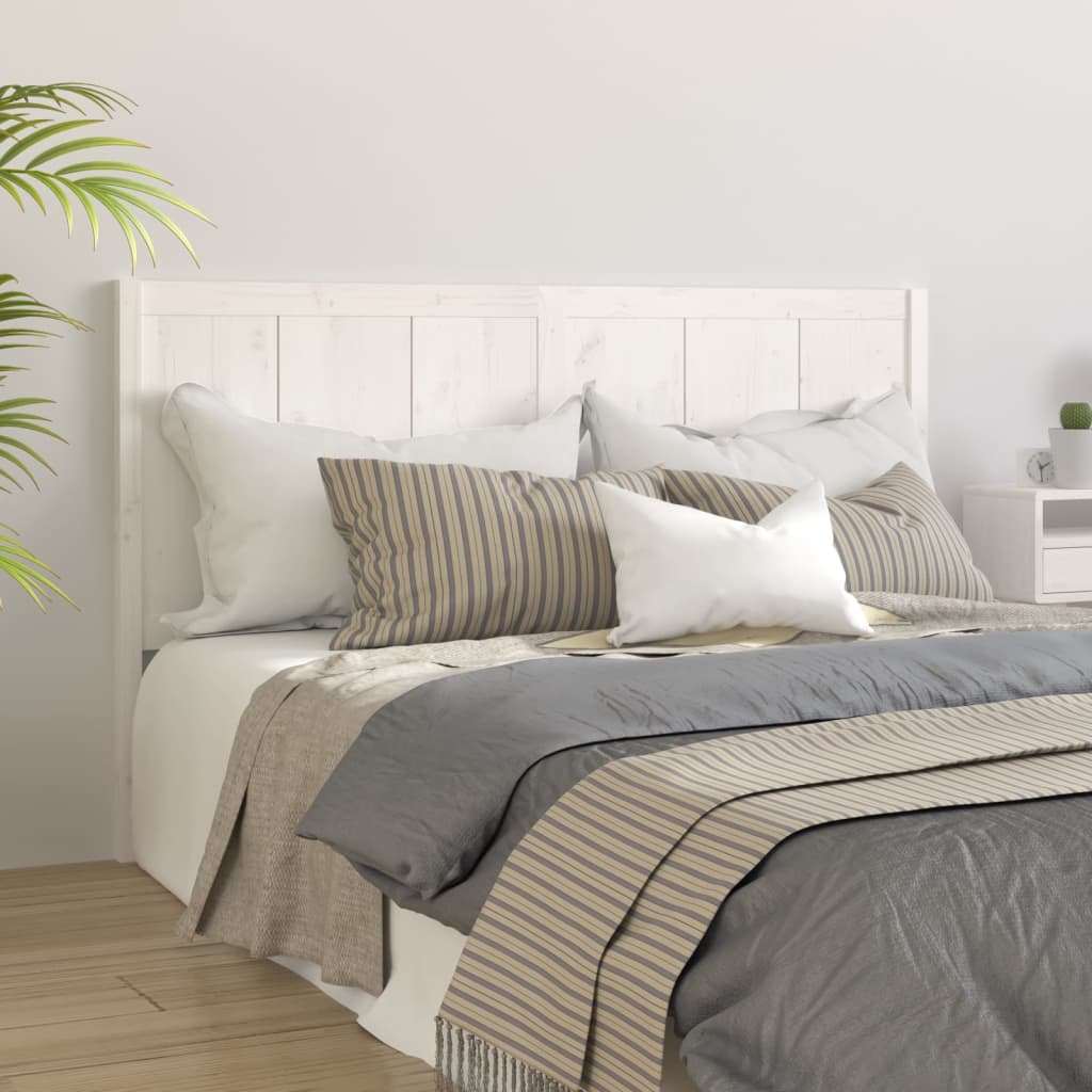Bed Headboard White 185.5 cm Solid Pine Wood