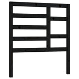 Bed Headboard Black 96 cm Solid Wood Pine - Front View