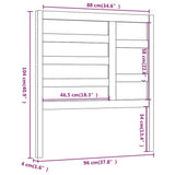 Bed Headboard Black 96 cm Solid Wood Pine - Rear View