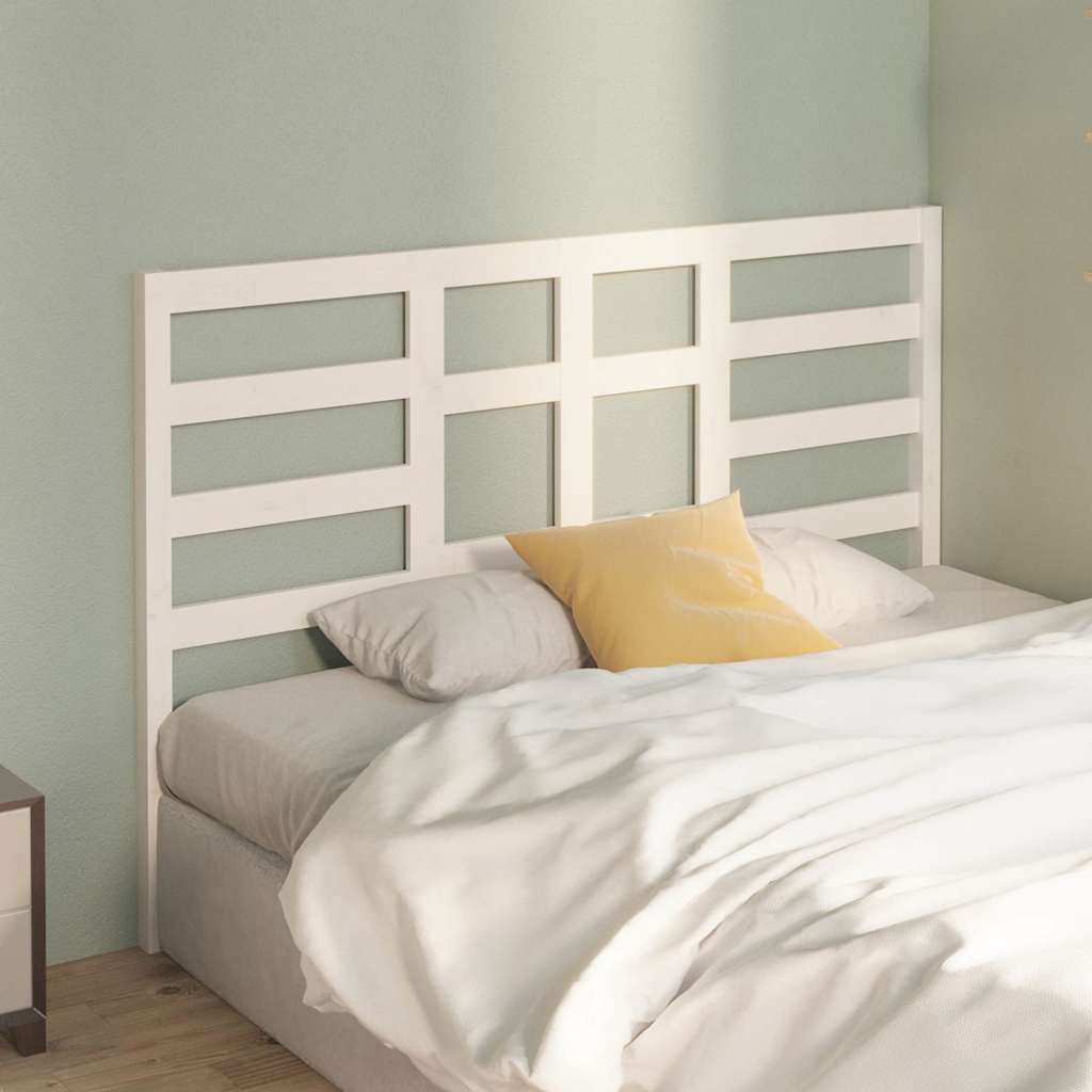 Bed Headboard White 156 cm Solid Wood Pine