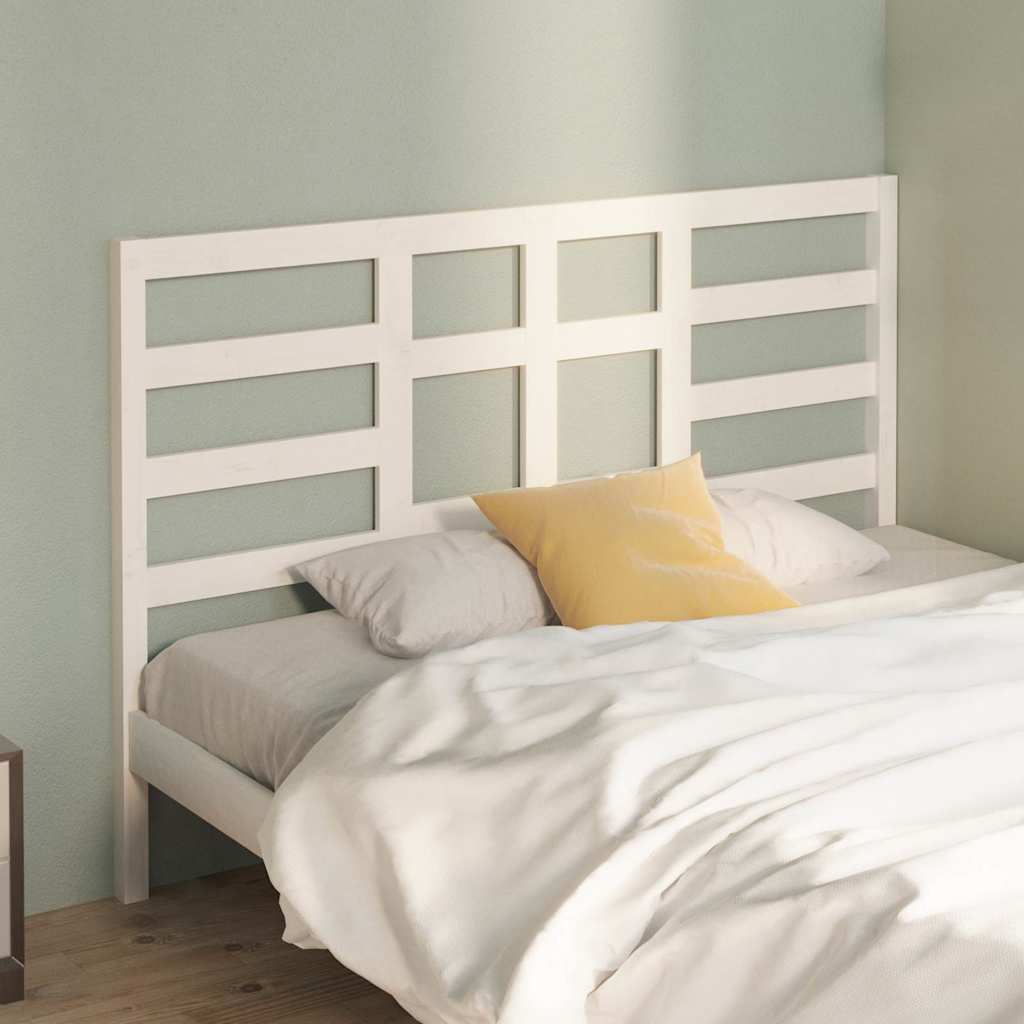 Bed Headboard White 156 cm Solid Wood Pine