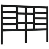 Bed Headboard Black 156 cm Solid Wood Pine - Front View