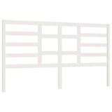 Bed Headboard White 186 cm Solid Wood Pine - Front View