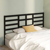 Bed Headboard Black 186 cm Solid Wood Pine - Side View
