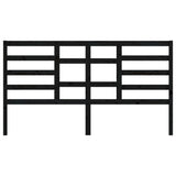 Bed Headboard Black 186 cm Solid Wood Pine - Top-Down View