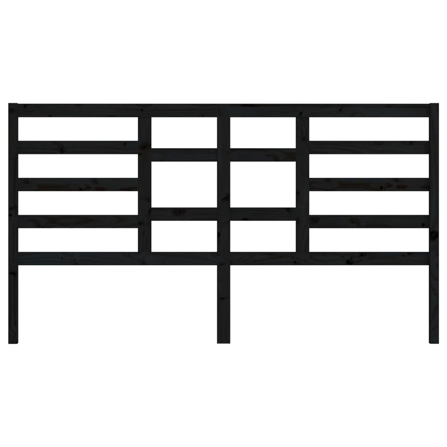 Bed Headboard Black 186 cm Solid Wood Pine