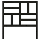 Bed Headboard Black 96 cm Solid Wood Pine - Top-Down View