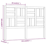 Bed Headboard White 141 cm Solid Wood Pine - Rear View