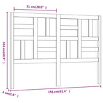 Bed Headboard White 156 cm Solid Wood Pine