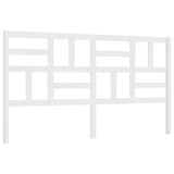 Bed Headboard White 186 cm Solid Wood Pine - Front View