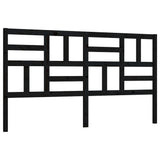 Bed Headboard Black 186 cm Solid Wood Pine - Front View