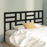 Bed Headboard Black 186 cm Solid Wood Pine - Side View