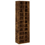 Shoe Cabinet Smoked Oak 54x34x183 cm Engineered Wood