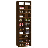 Shoe Cabinet Brown Oak 54x34x183 cm Engineered Wood - Side View