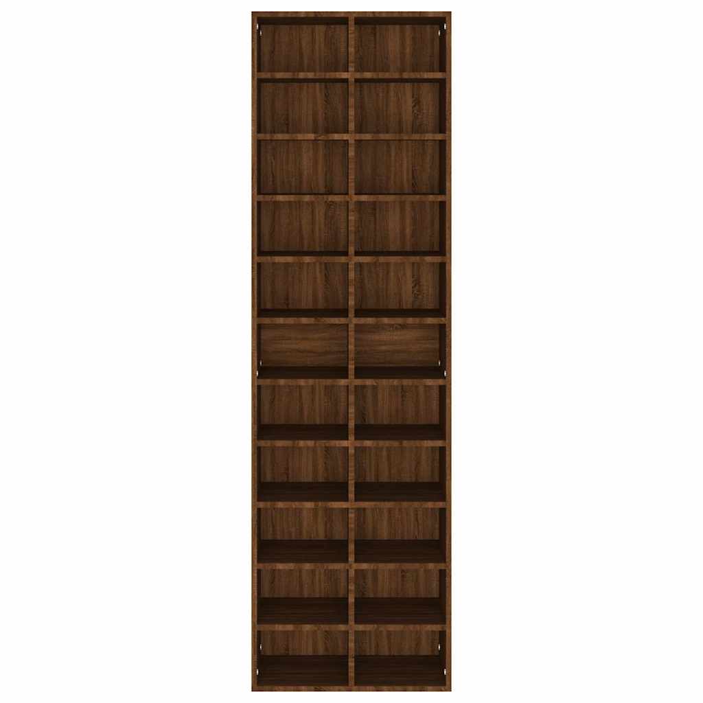 Shoe Cabinet Brown Oak 54x34x183 cm Engineered Wood
