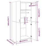 Wardrobe Smoked Oak 80x52x180 cm Engineered Wood
