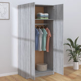 Wardrobe Grey Sonoma 80x52x180 cm Engineered Wood - Rear View