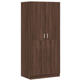 Wardrobe Brown Oak 80x52x180 cm Engineered Wood - Front View