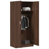 Wardrobe Brown Oak 80x52x180 cm Engineered Wood - Top-Down View