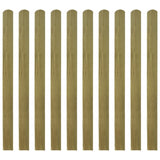 20 pcs Impregnated Fence Slats Wood 120 cm - Front View