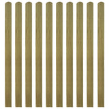 20 pcs Impregnated Fence Slats Wood 140 cm - Front View