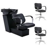 Shampoo Backwash Unit with Salon Chairs Faux Leather