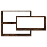 Wall Shelf Smoked Oak 104x20x58.5 cm Engineered Wood - Side View