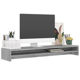 Monitor Stand Grey Sonoma 100x24x13 cm Engineered Wood - Side View